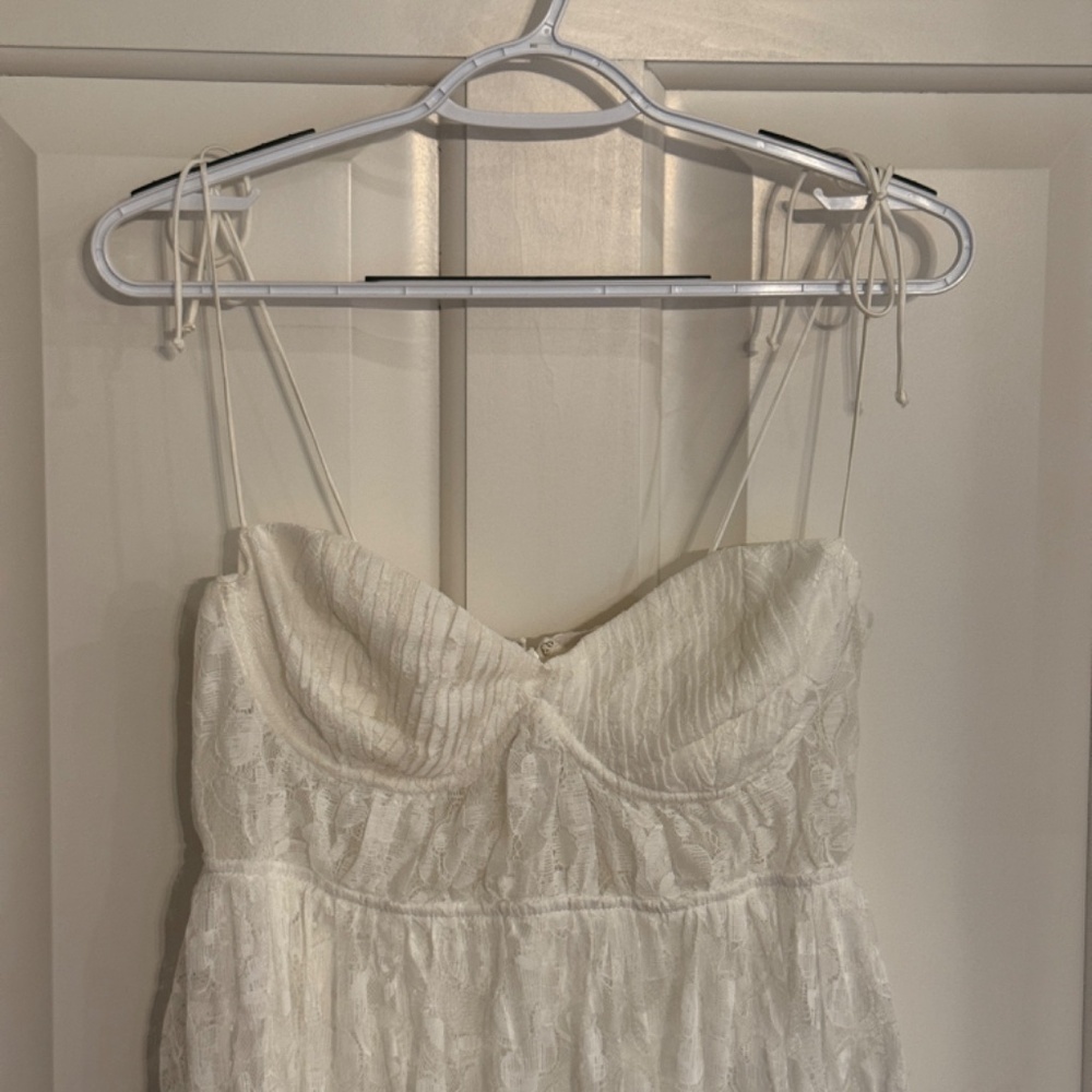 New! For Love & Lemons Lorena Maxi Dress White Lace 1710 - Picture 6 of 15